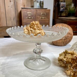 Confiturier ancien en verre - Décor et demi-teinte