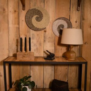 Fanny - console artisanale en métal et bois de chêne