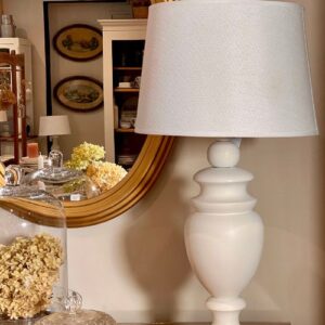Rose Lampe blanche en bois